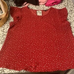 Paper Moon Red Shirt with White Polka Dots, Large